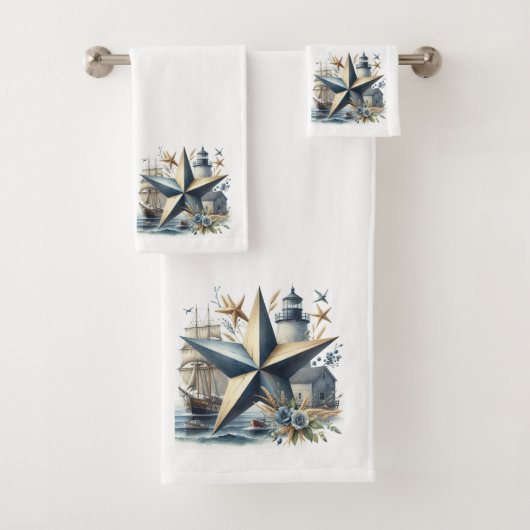 Nautische kust  bad handdoek (Insitu)