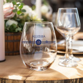 nautische kust bruiloft bruidsmeisje wijnglas zonder voet