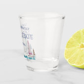 Nautische kust bruiloft Save the date zeilboten Shot Glas (Rechts)