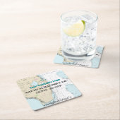 Nautische kust Business Logo Latitude Longitude Kartonnen Onderzetters (Insitu)