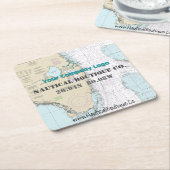 Nautische kust Business Logo Latitude Longitude Kartonnen Onderzetters (Schuin)