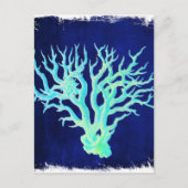 Nautische kust chique strand blauw Koraal Reef Briefkaart (Voorkant)
