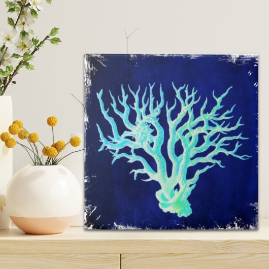 Nautische kust chique strand blauw Koraal Reef Tegeltje