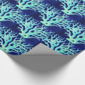 Nautische kust chique strand marine koraalrif cadeaupapier (Hoek)