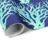 Nautische kust chique strand marine koraalrif cadeaupapier (Rol Hoek)