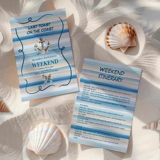 Nautische Kust Cowgirl Anker Bachelorette Kaart