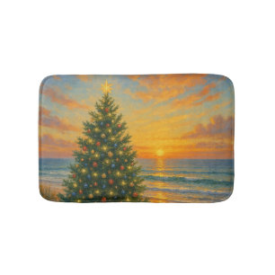 Nautische/Kust Kerstboom strand Badmat