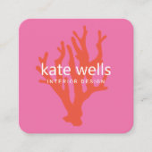 Nautische kust rood koraalrif vierkante visitekaartje (Voorkant)