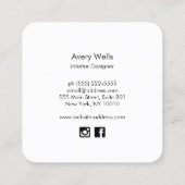 Nautische kust rood koraalrif vierkante visitekaartje (Achterkant)