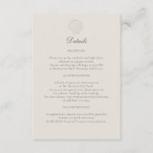 Nautische kust Shell formele bruiloft details ECRU Informatiekaartje (Voorkant)