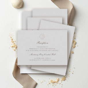 Nautische Kust Shell Klassieke Receptie Wedding Informatiekaartje