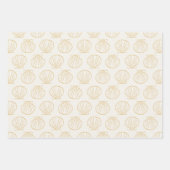 Nautische Kust Strand Chic Gouden Zeeschelp Schelp Inpakpapier Vel (Voorkant)