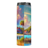 Nautische Kust Vuurtoren Thermische Tumbler Thermosbeker (Achterkant)