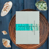 Nautische Kust Zomer Strand Bestemming Bruiloft Uitnodigingen Wikkel