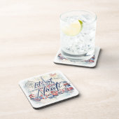 Nautische kustboot thema "Laten we nauti krijgen" Bier Onderzetter (Rechterzijde)