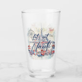 Nautische kustboot thema "Laten we nauti krijgen" Glas (Voorkant)