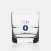 nautische kustbruiloft beste man groomman whisky glas (Voorkant)