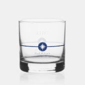 nautische kustbruiloft beste man groomman whisky glas (Achterkant)