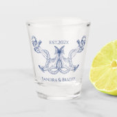 Nautische kustbruiloft voor paren Shot glass Glas (Voorkant)