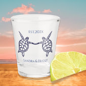 Nautische kustbruiloft voor Zeeen schildpadden Shot Glas