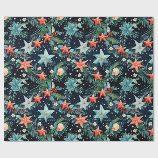 Nautische Kustkerst Zeester Verpakking Papier (Vlak)