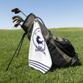 Nautische kustnaam Shark Navy Blue Golfhanddoek (Groen)