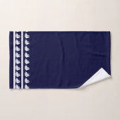 Nautische kustnaam Zeilboot Whale Navy Blue Bad Handdoek (Handdoek)