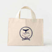 Nautische kustnaam Zeilboot Whale Navy Blue T Mini Tote Bag (Voorkant)