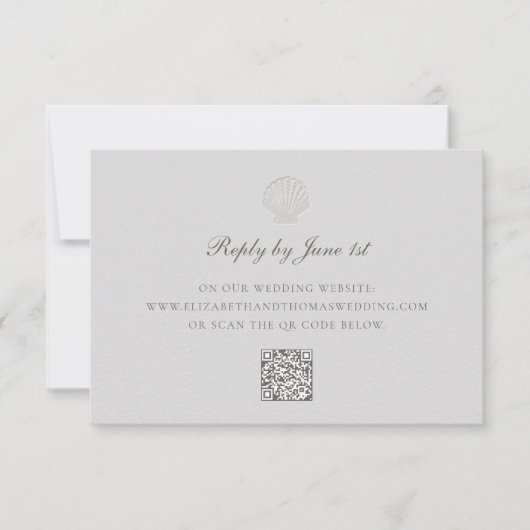 Nautische kustschaal formele QR-huwelijksreactie (Voorkant)