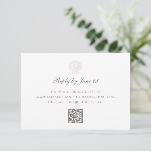 Nautische kustschaal QR Pure Wedding Response (Staand voorkant)