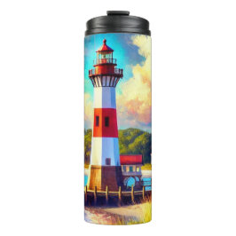 Nautische kustvuurtoren thermische tumbler thermosbeker