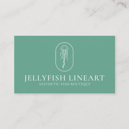 nautische kwal in de groene oceaan visitekaartje (Voorkant)