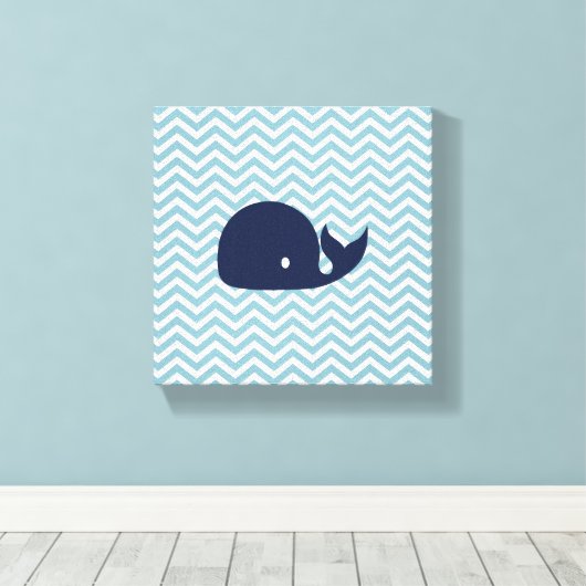 Nautische kwekerij walvis canvas (Insitu (Houten vloer))