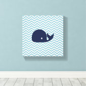 Nautische kwekerij walvis canvas afdruk (Insitu (Houten vloer))