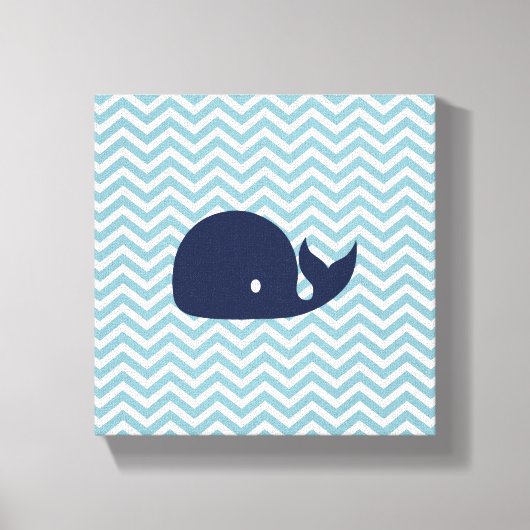 Nautische kwekerij walvis canvas afdruk (Voorkant)
