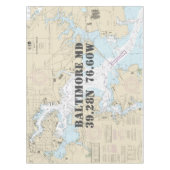 Nautische lengtegraad Latitude Baltimore MD 12281 Tafelkleed (Voorkant)