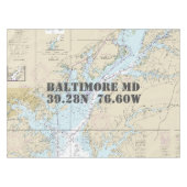 Nautische lengtegraad Latitude Baltimore MD Tafelkleed (Voorkant (Horizontaal))