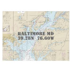 Nautische lengtegraad Latitude Baltimore MD Tafelkleed