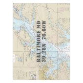 Nautische lengtegraad Latitude Baltimore MD Tafelkleed (Voorkant)
