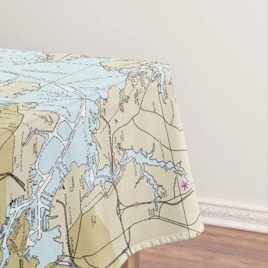 Nautische lengtegraad Latitude Baltimore MD Tafelkleed (Voorbeeld)