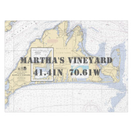 Nautische lengtegraad Latitude Martha's Vineyard Tafelkleed
