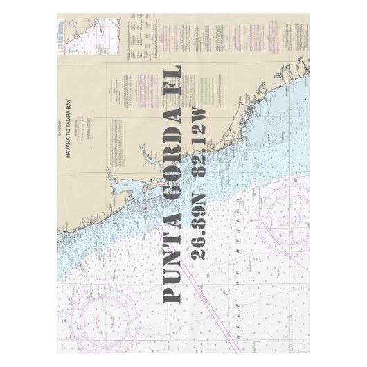 Nautische lengtegraad Latitude Punta Gorda Florida Tafelkleed (Voorkant)