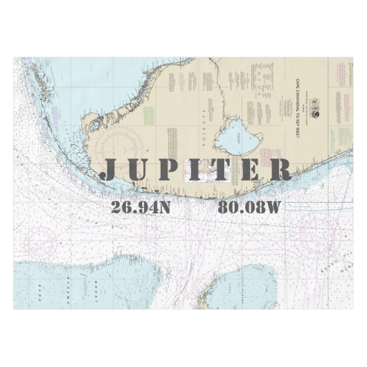 nautische lengtegraad van Jupiter FL Tafelkleed (Voorkant (Horizontaal))