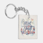 Nautische "Let's Get Nauti" Kustboot Sleutelhanger (Voorkant Links)