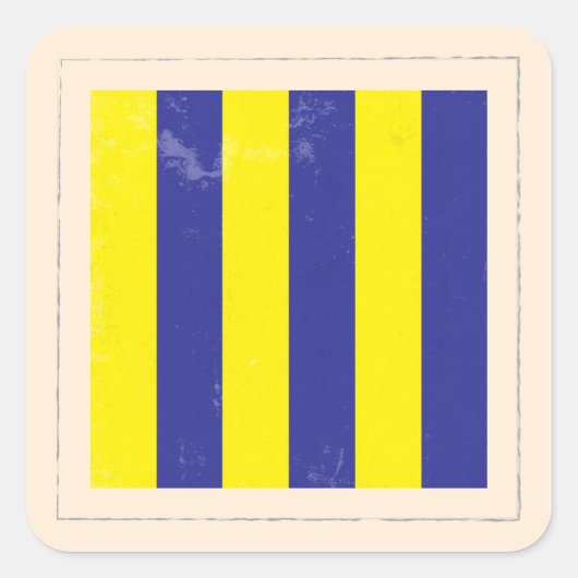 Nautische letter "G" Signaalvlag Vierkante Sticker (Voorkant)