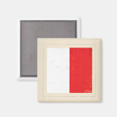 Nautische letter "H" Signaalvlag Magneet (Voorkant / Achterkant)