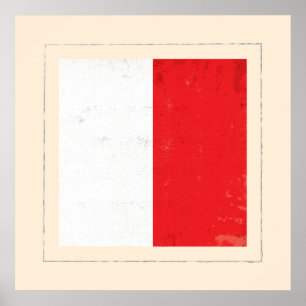 Nautische letter "H" Signaalvlag Poster