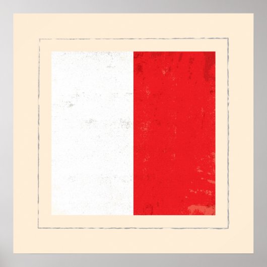 Nautische letter "H" Signaalvlag Poster (Voorkant)