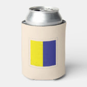 Nautische letter "K" Signaalvlag Blikjeskoeler (Blikje Voorkant)