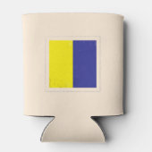 Nautische letter "K" Signaalvlag Blikjeskoeler (Achterkant)